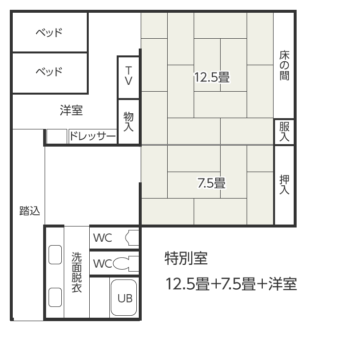 12.5畳＋7.5畳＋洋室