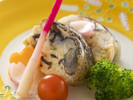 【ウツボの巻繊焼き】豆富と卵を混ぜた巻繊をコラーゲンたっぷり！高知名物のウツボで巻いて焼き上げました