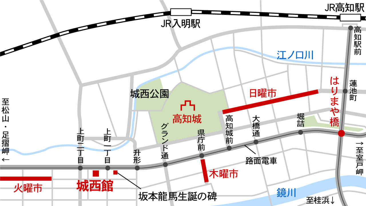 高知県の街路市（日曜市、木曜市、火曜市）案内